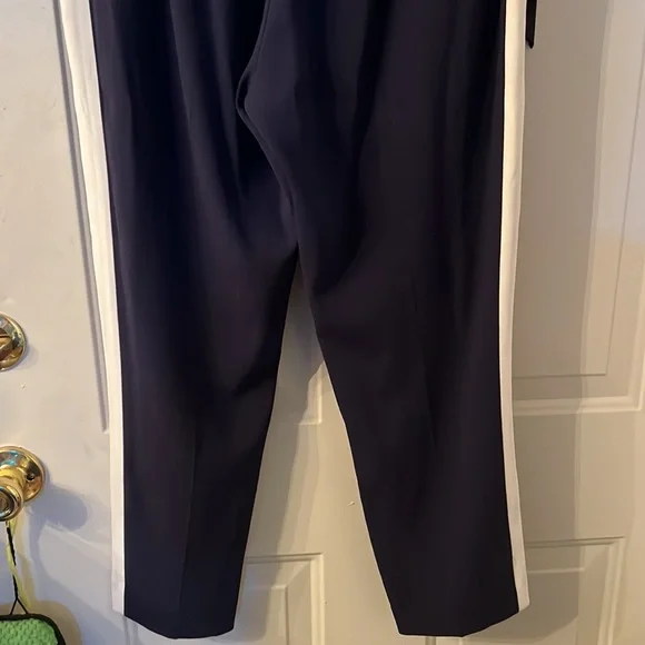 Aritzia Babaton Conan Pant Terado Navy Side Stripe Japanese Crepe Fabric… - Picture 4 of 15